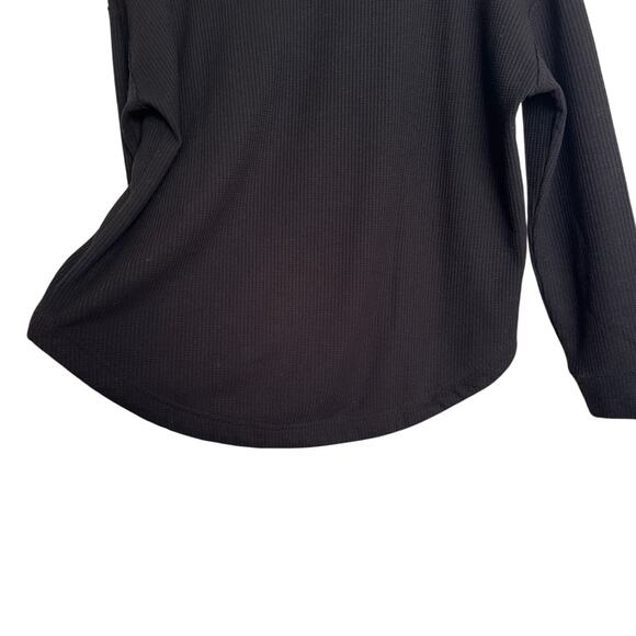 Lou & Grey Black Cowl Neck Waffle Knit Sweater, Size S Petite, Like New - Picture 5 of 5